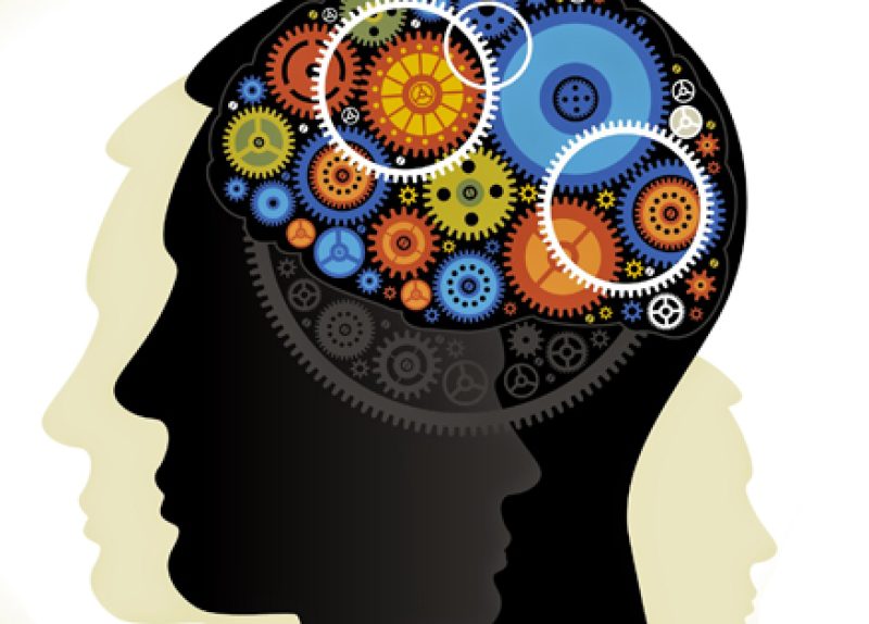 Psychology students studying