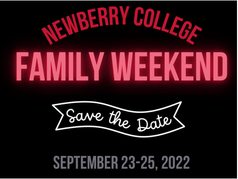 Family Weekend Save the Date Sept. 23-25, 2022 graphic