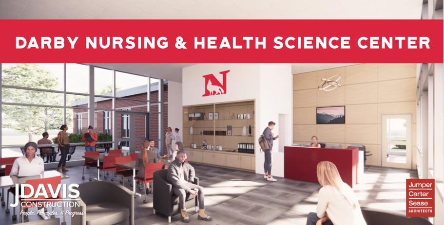 An illustration of the plans for the Nursing and Health Science Center