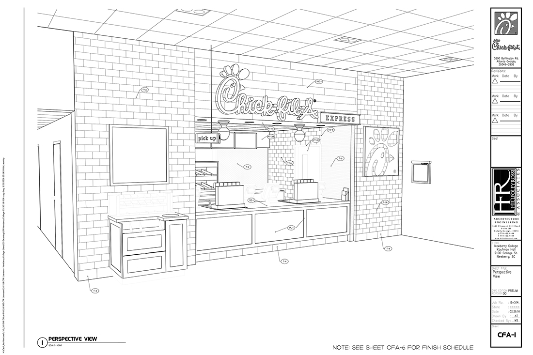 Rendering of Chic-fil-a interior